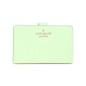 New Kate Spade Madison Medium Compact Bifold Wallet Leather Matcha Latte